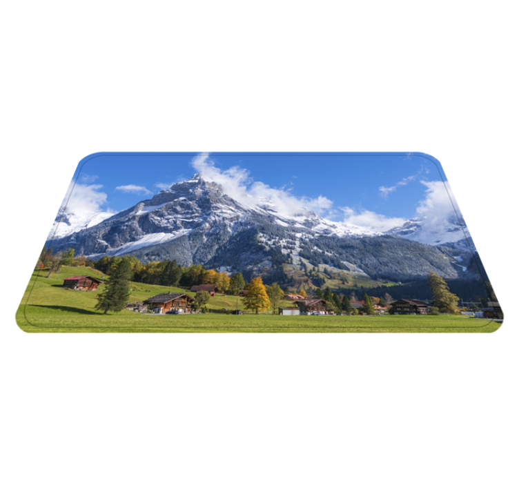 Utsikt over alpene bad vinyl teppe - Tenstickers
