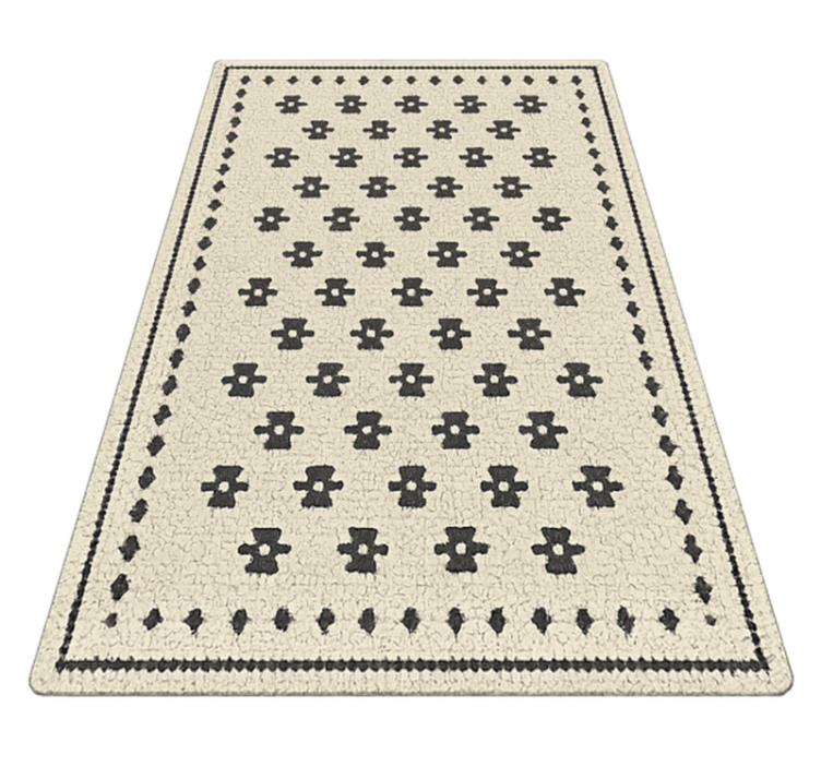 Blomstermosaikk vinyl teppe stue - Tenstickers