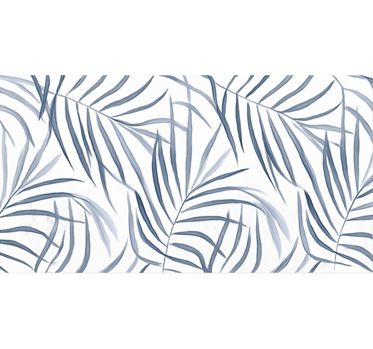 Tynne blader design vinyl teppe blå - Tenstickers