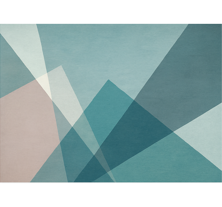 Geometrisk abstrakt design vinyl teppe blå - Tenstickers