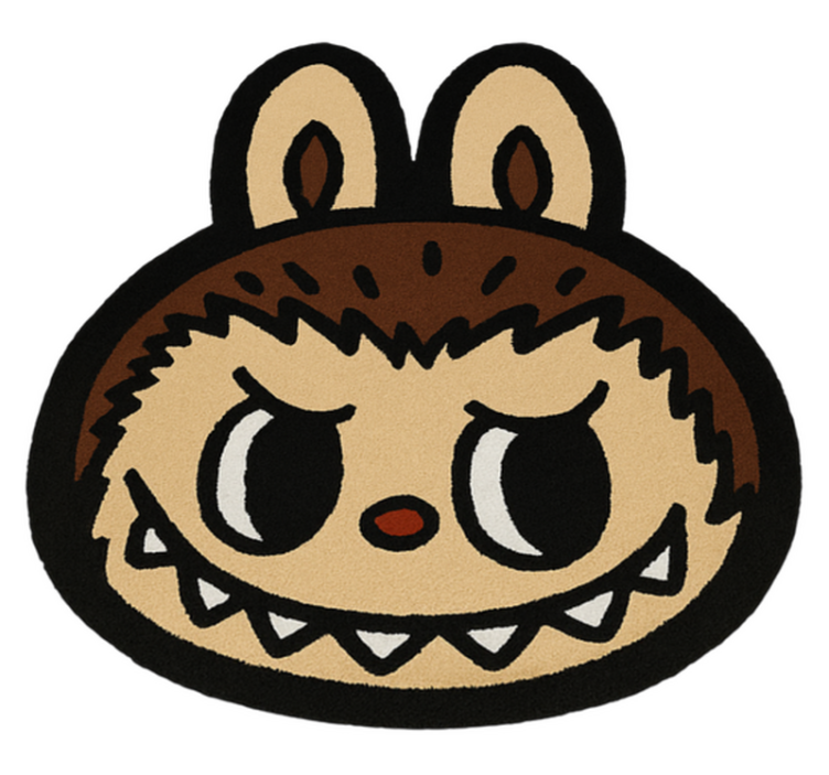 Klassisk brun labubu Vinyl teppe flere barn - Tenstickers