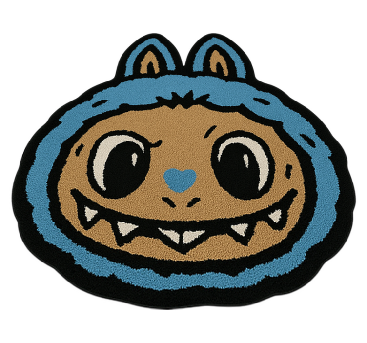 Blå labubu-design Vinyl teppe flere barn - Tenstickers