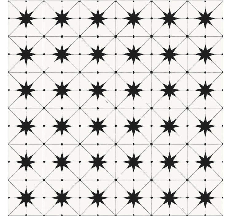 Enkaustisk stjernemønster vinyl teppe spiserom - Tenstickers