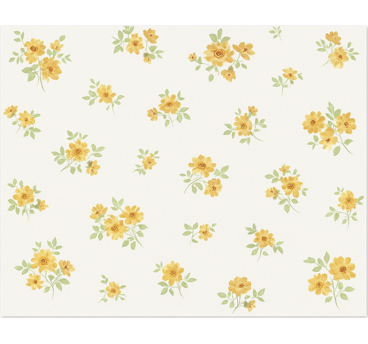 Delikat chintz-blomster vinyl teppe spiserom - Tenstickers