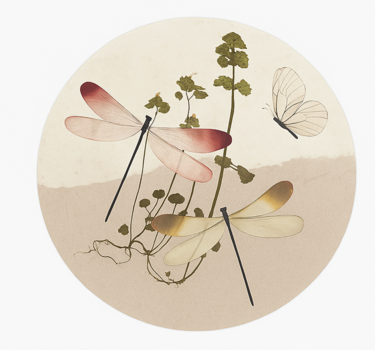 Presset naturkollasje vinyl teppe spiserom - Tenstickers