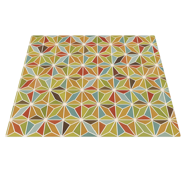 Kaleidoskopisk geometrisk flis vinyl teppe spiserom - Tenstickers