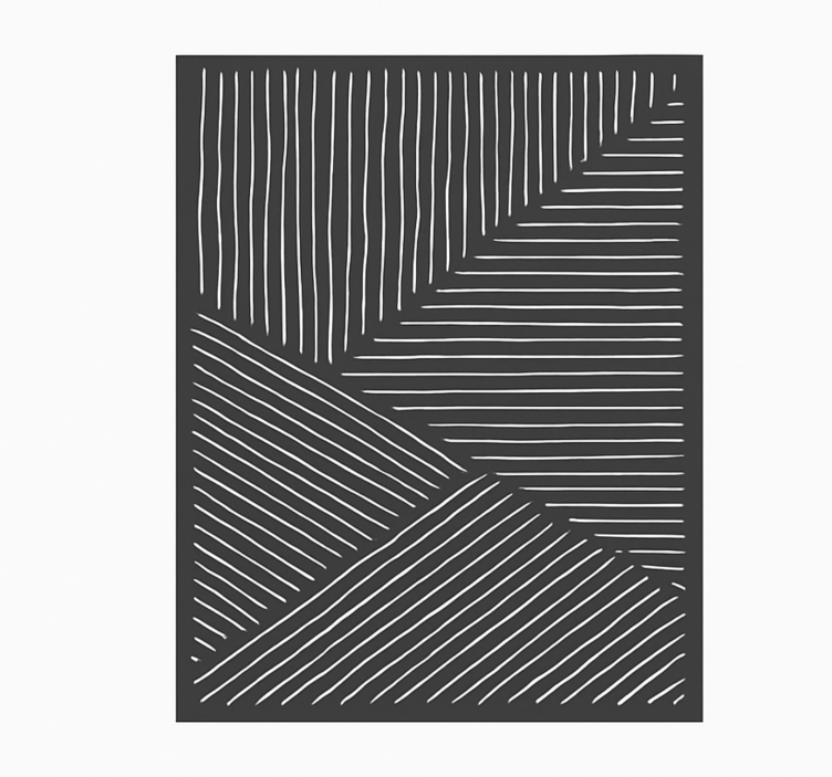 Hvite bølgete linjer vinyl teppe kjøkken - Tenstickers