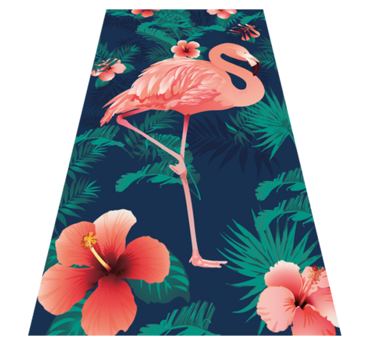 Vinyl teppe dyr tropiske rosa flamingoer - Tenstickers