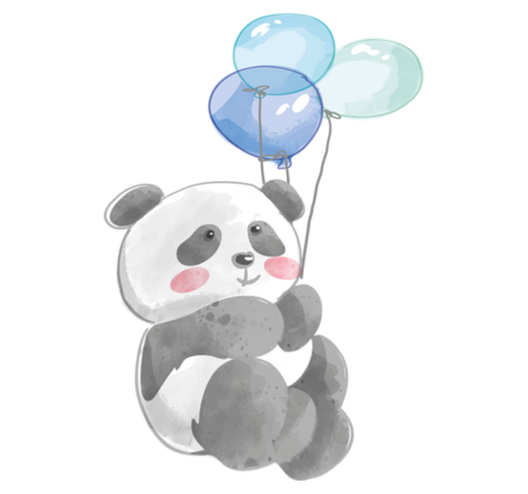 Vinyl teppe dyr baby banda med tre ballonger - Tenstickers