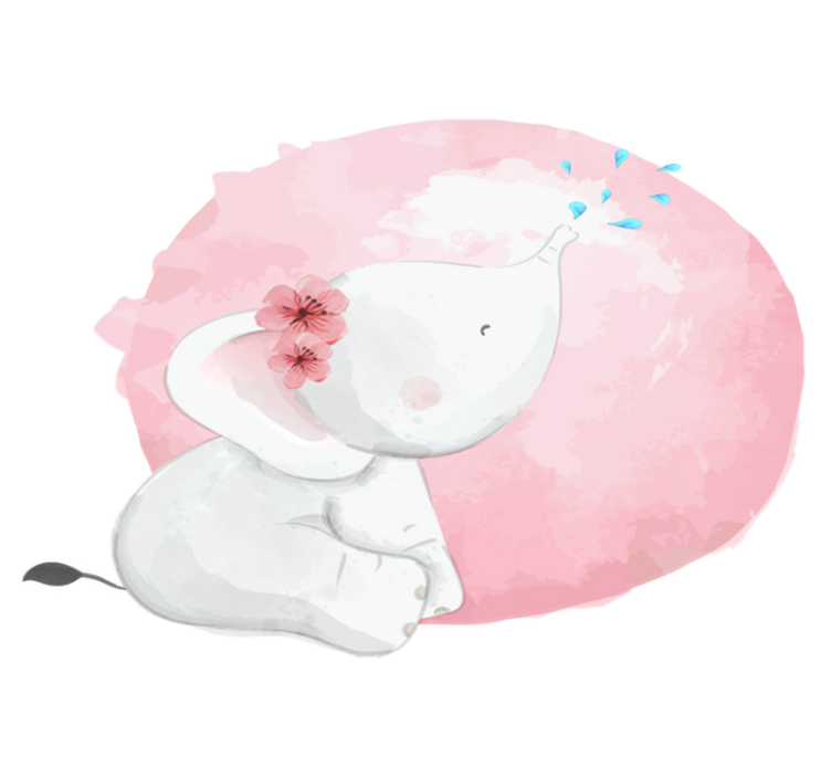 Vinyl teppe dyr vill afrika for barn elefant jente - Tenstickers