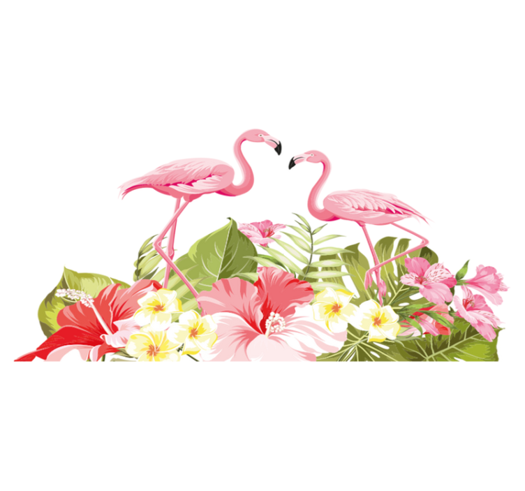 Vinyl teppe dyr tropisk blomst flamingo - Tenstickers