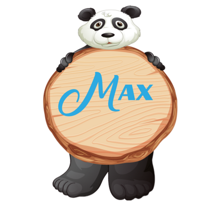 Vinyl teppe dyr panda med navn - Tenstickers