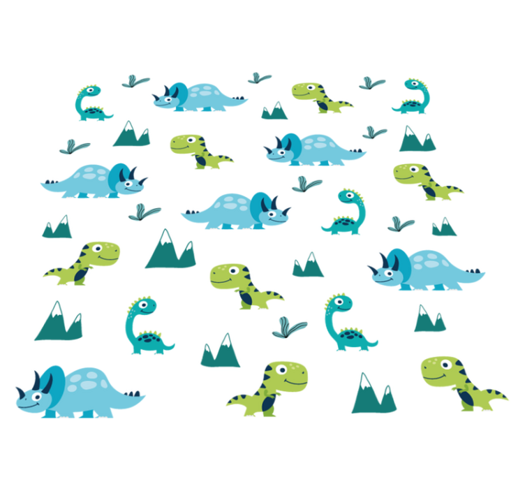 Vinyl teppe dyr nordiske dinosaurer fjellsett - Tenstickers