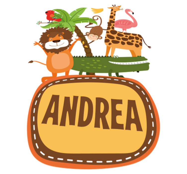 Vinyl teppe dyr jungeltre dyr med navn - Tenstickers