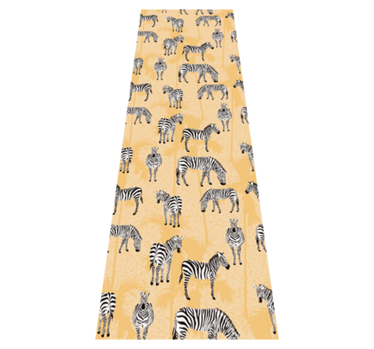 Vinyl teppe dyr zebra og palmer - Tenstickers