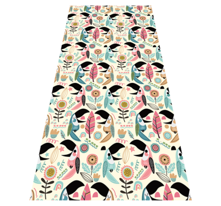 Vinyl teppe dyr blå nordisk pastellblader - Tenstickers