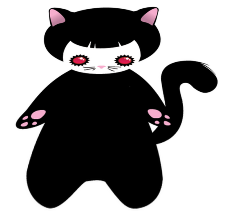 Vinyl teppe dyr baby katt monster - Tenstickers