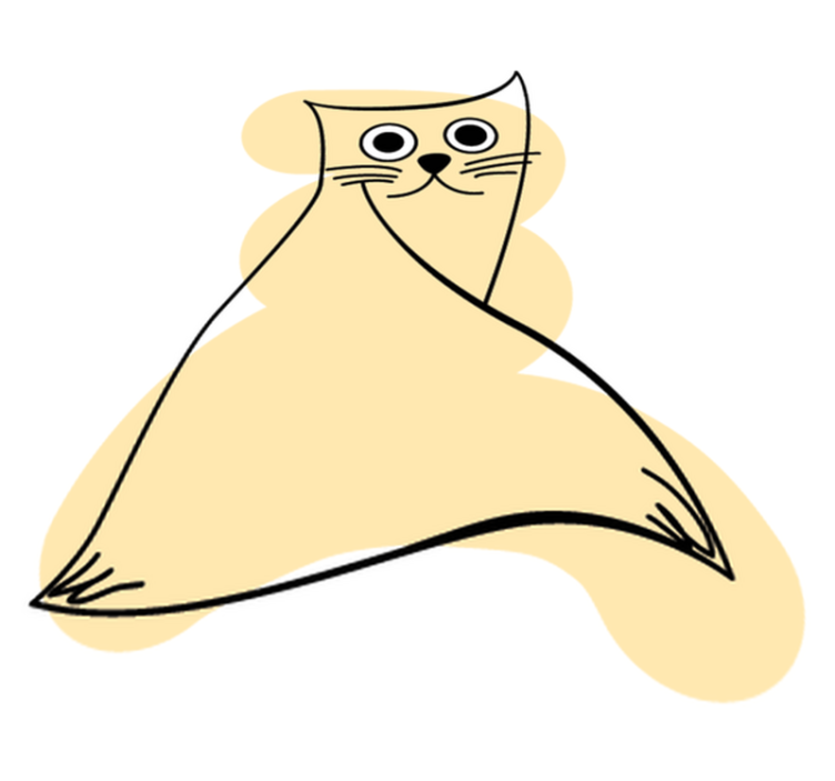 Vinyl teppe dyr beige malt katt - Tenstickers