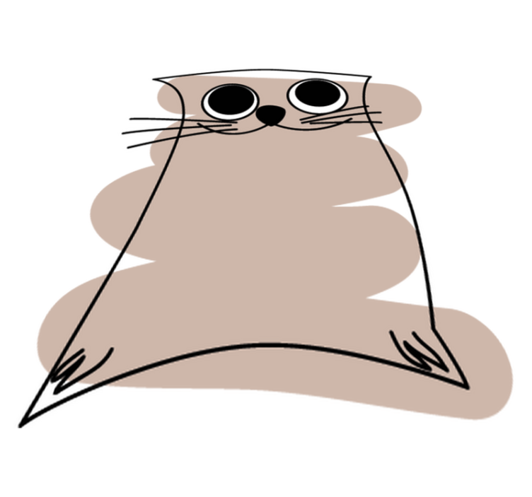 Vinyl teppe dyr brunmalte katt - Tenstickers