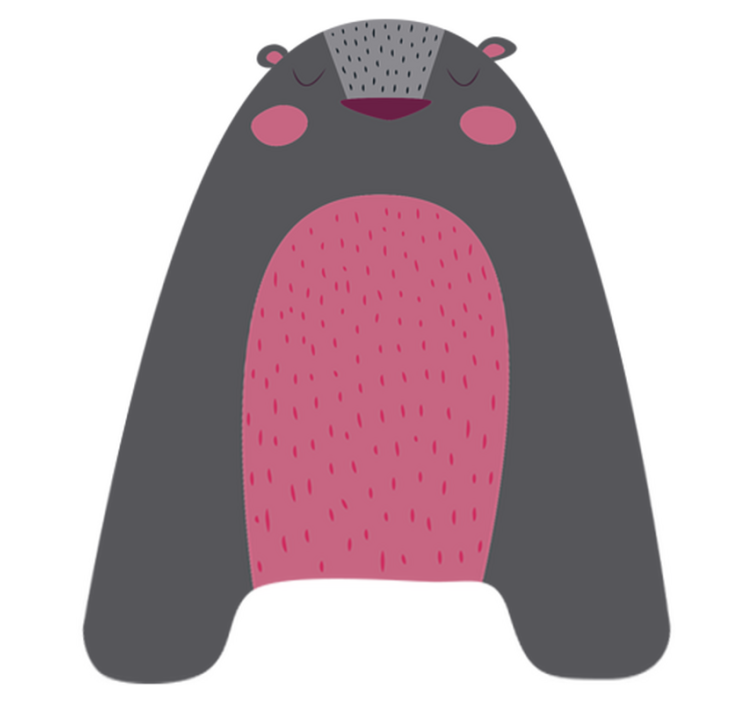 Vinyl teppe dyr grå bjørn til barn - Tenstickers