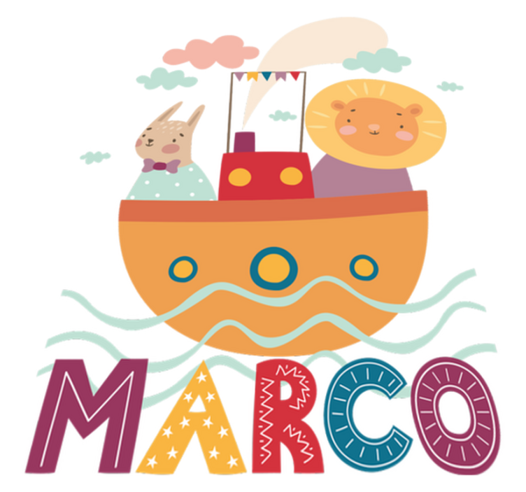 Vinyl teppe dyr med dyr på båt - Tenstickers