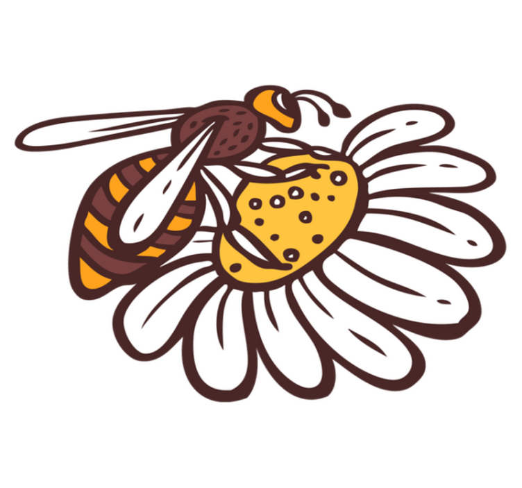 Vinyl teppe dyr bie på blomst - Tenstickers