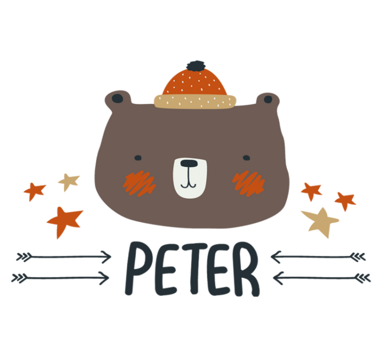 Vinyl teppe dyr nordisk søt bjørn personlig - Tenstickers