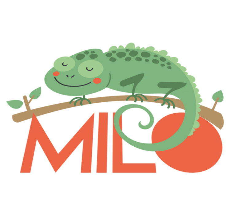 Kameleon med navn vinyl teppe dyr - Tenstickers