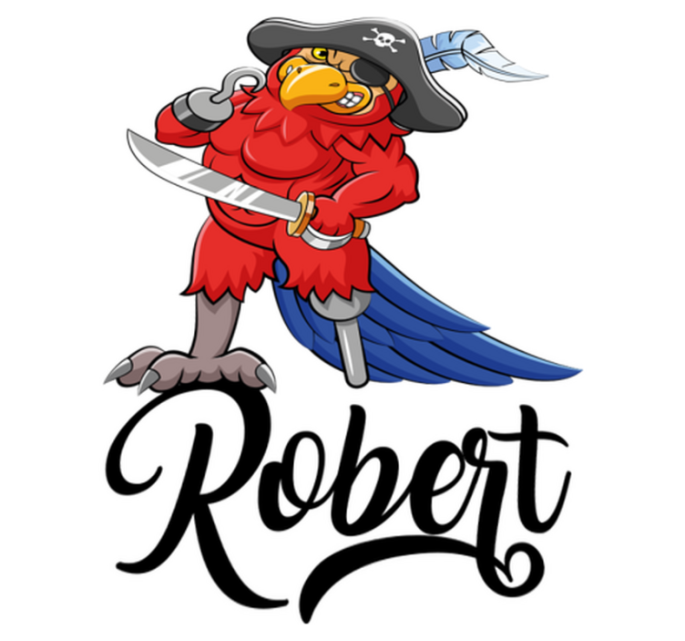 Vinyl teppe dyr piratpapegøye figur - Tenstickers