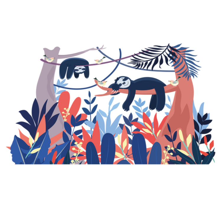 Vinyl teppe dyr lekne dovendyrscene - Tenstickers