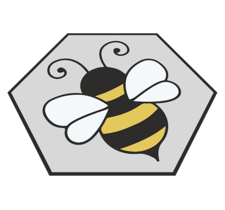 Vinyl teppe dyr med bie sekskant design - Tenstickers