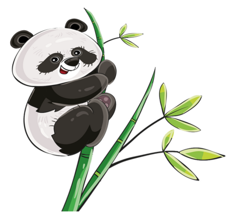 Vinyl teppe dyr panda klatrende bambus - Tenstickers