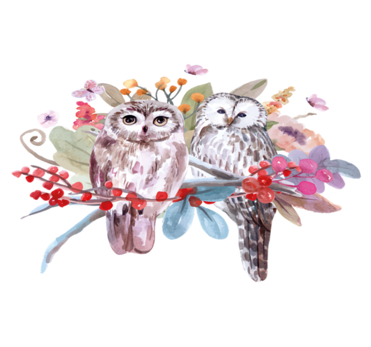 Vinyl teppe dyr ugle i naturen - Tenstickers