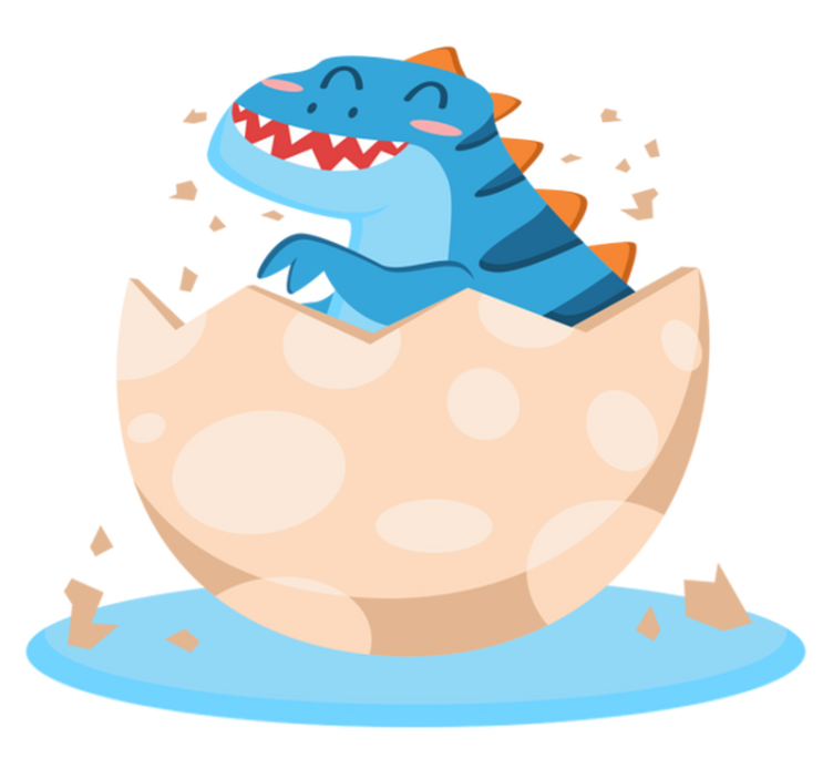 Vinyl teppe dyr lykkelig klekket dinosaur - Tenstickers