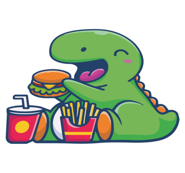 Vinyl teppe dyr glad grønn dinosaur - Tenstickers