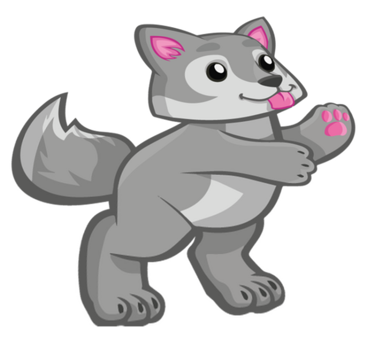 Vinyl teppe dyr lekende valpekarakter - Tenstickers