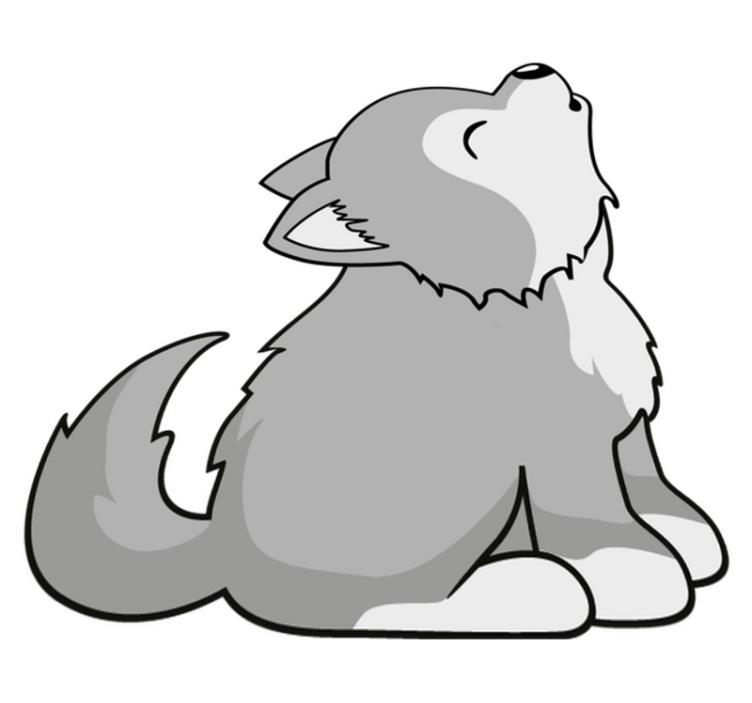 Vinyl teppe dyr ulende hundeillustrasjon - Tenstickers