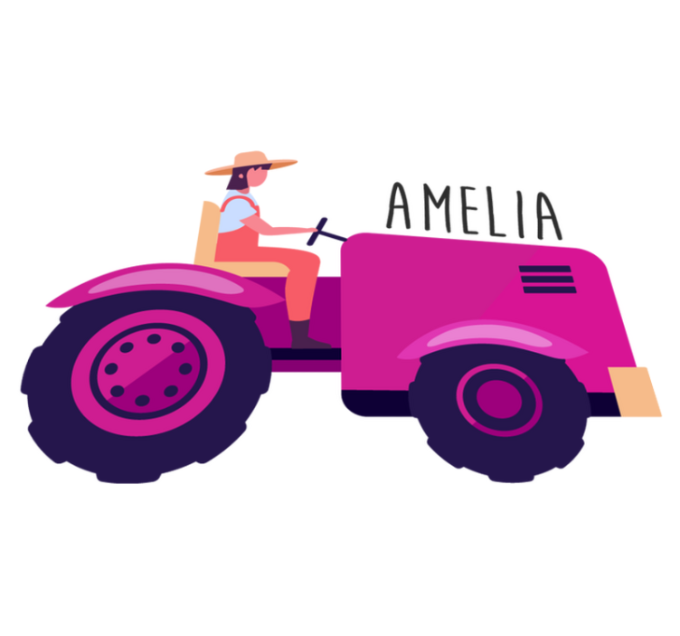 Vinyl teppe dyr personlig traktor eventyr - Tenstickers