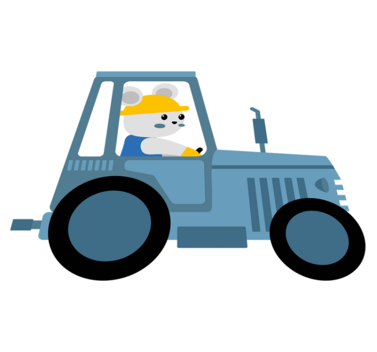 Vinyl teppe dyr søt bjørn bonde - Tenstickers