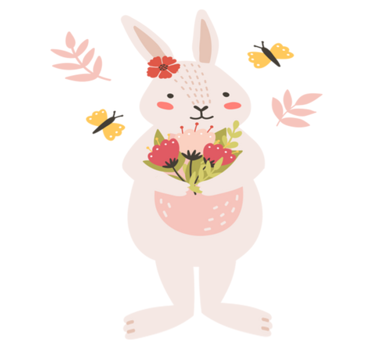 Vinyl teppe dyr søtt kaninmotiv - Tenstickers