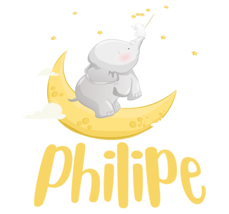 Vinyl teppe dyr tilpasset navn elefant og kanin - Tenstickers