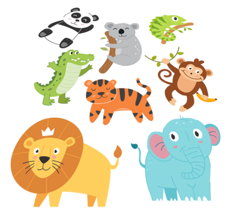 Vinyl teppe dyr håndtegnet høstdyr - Tenstickers