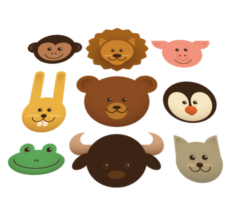 Vinyl teppe dyr glade skapninger - Tenstickers