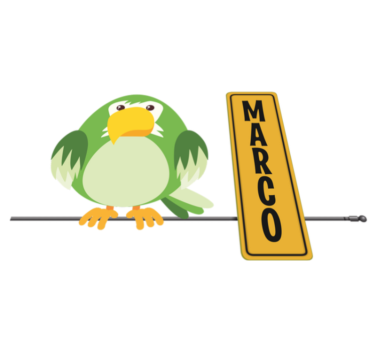 Vinyl teppe dyr papegøye med navn - Tenstickers