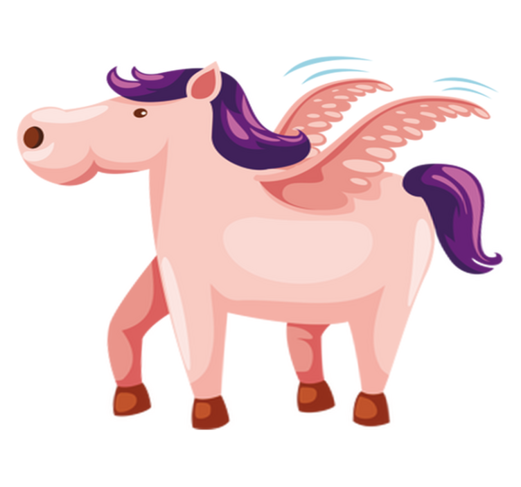 Vinyl teppe dyr søt vinget pony - Tenstickers