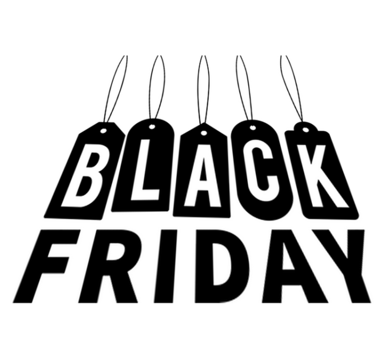 Svart og hvitt tekst black friday vinylteppe - Tenstickers