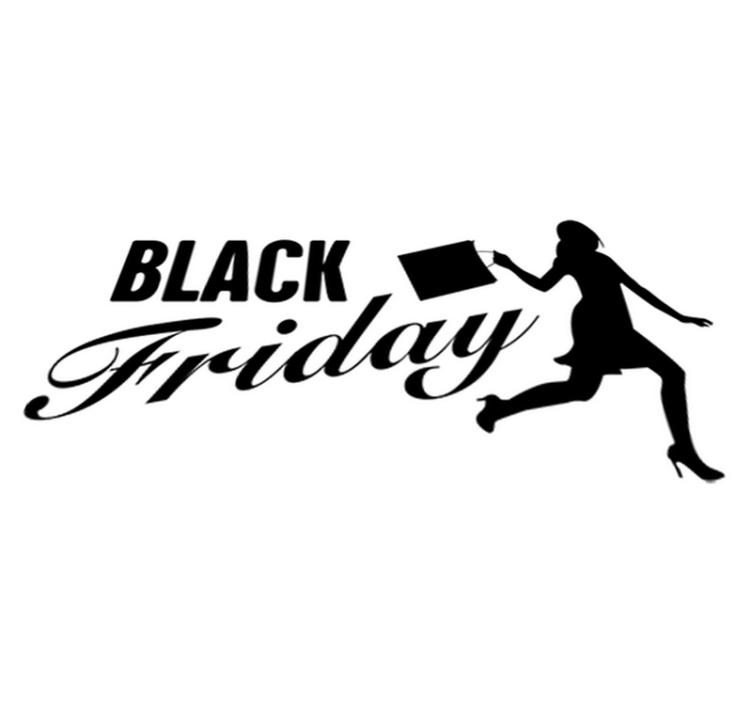 Black friday vinylteppe kvinne handler - Tenstickers