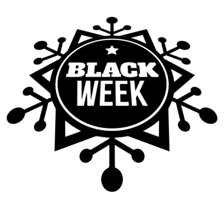 Black friday vinylteppe snøfnugg black week - Tenstickers