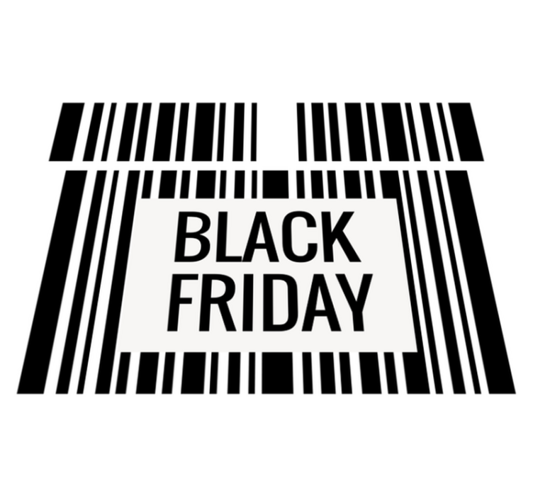 Black friday vinylteppe med kodebar - Tenstickers