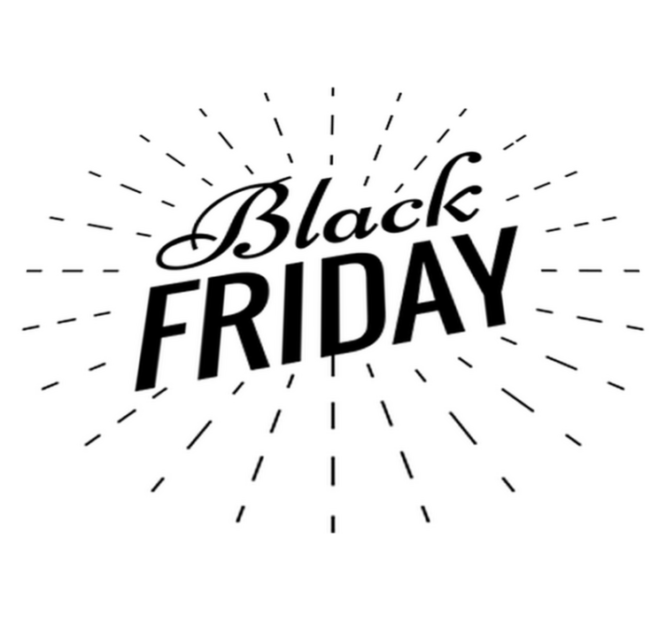Black friday vinylteppe med glitrende kalligrafi - Tenstickers